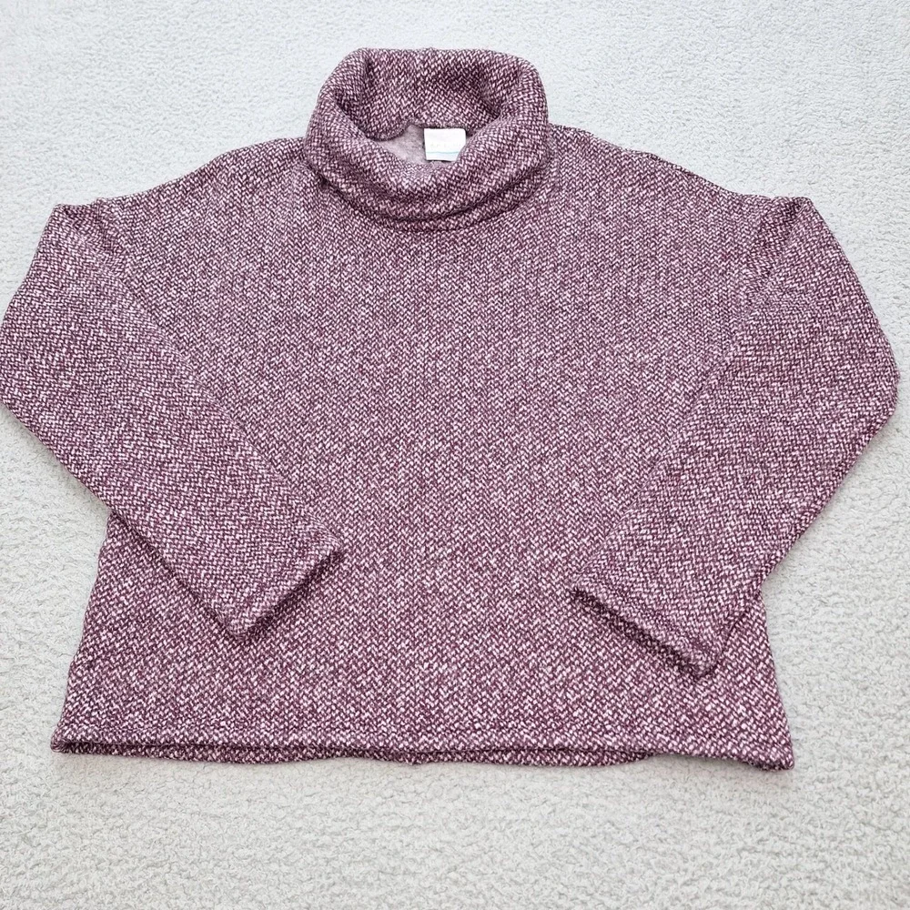Columbia Sportswear Sweater Womens Medium Purple‎ Speckled Cowl Neck Oversized